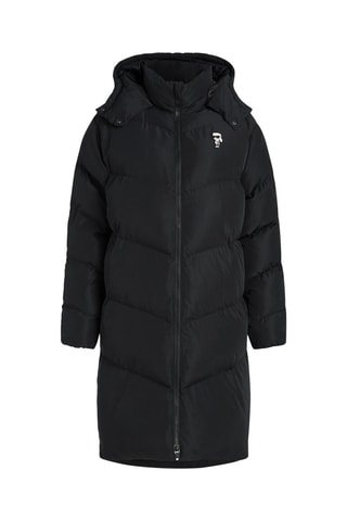 Doudoune longue à capuche - Noir