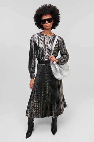 Jupe midi taille haute - Noir