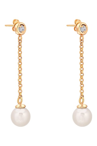 Boucles d'oreilles dorées à l'or fin jaune Perlesoa - Perle de nacre