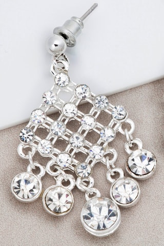 Boucles d'oreilles argentées à l'argent fin - Cristal véritable