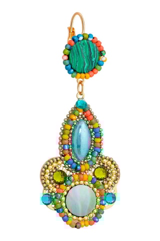 Boucles d'oreilles Italina - Doré et vert