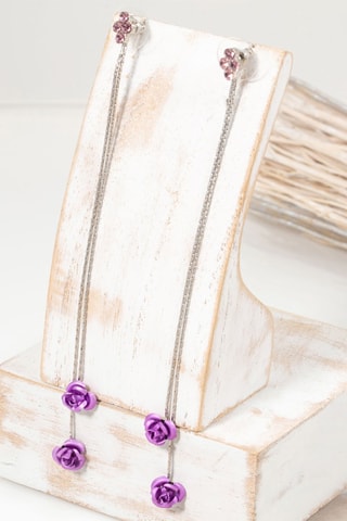 Boucles d'oreilles Given Flor - Argenté et violet