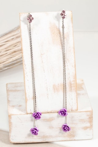 Boucles d'oreilles Given Flor - Argenté et violet