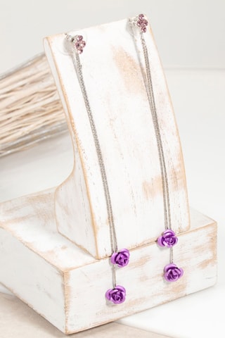 Boucles d'oreilles Given Flor - Argenté et violet