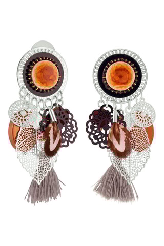 Pendientes 
Plateado y naranja