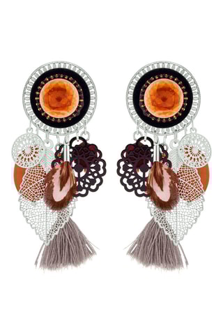 Pendientes 
Plateado y naranja