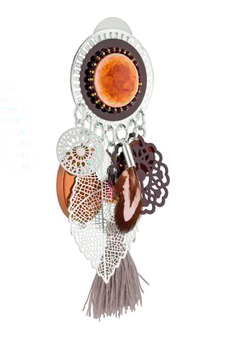 Pendientes 
Plateado y naranja