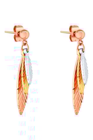 Boucles d'oreilles dorées à l'or fin jaune et rose Umeo Couleur