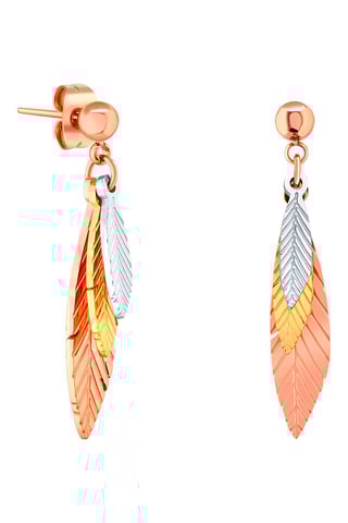 Boucles d'oreilles dorées à l'or fin jaune et rose Umeo Couleur