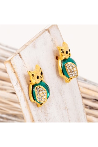 Boucles d'oreilles dorées à l'or fin jaune Noctua