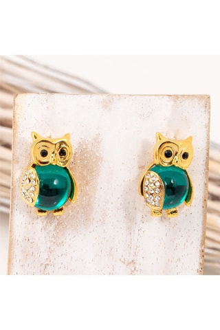 Boucles d'oreilles dorées à l'or fin jaune Noctua