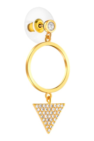 Boucles d'oreilles asymétriques dorées à l'or fin jaune Designos