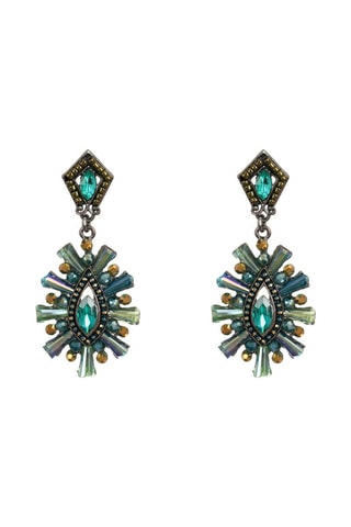 Boucles d'oreilles - Doré et vert