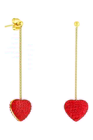 Boucles d'oreilles dorées à l'or fin jaune Red love