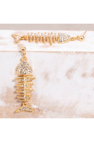 Boucles d'oreilles dorées à l'or fin jaune Fish