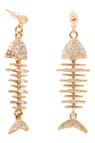 Boucles d'oreilles dorées à l'or fin jaune Fish