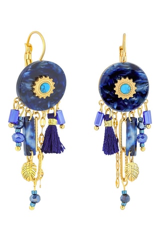 Boucles d'oreilles dorées à l'or fin jaune Kerine - Turquoises