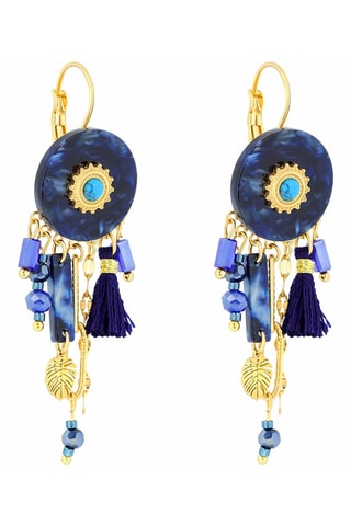 Boucles d'oreilles dorées à l'or fin jaune Kerine - Turquoises