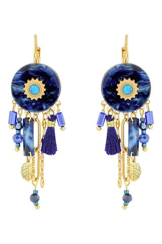 Boucles d'oreilles dorées à l'or fin jaune Kerine - Turquoises