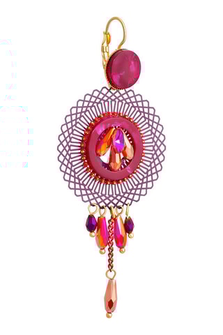 Boucles d'oreilles - Prune et fuchsia