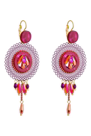 Boucles d'oreilles - Prune et fuchsia