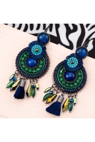 Boucles d'oreilles - Bleu et vert