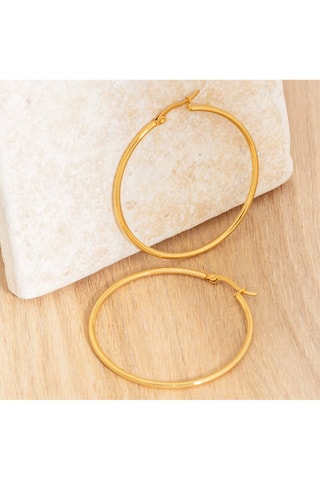 Créoles dorées à l'or fin jaune Elola