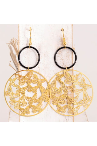 Boucles d'oreilles dorées à l'or fin jauneFly with me