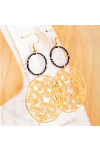 Boucles d'oreilles dorées à l'or fin jauneFly with me