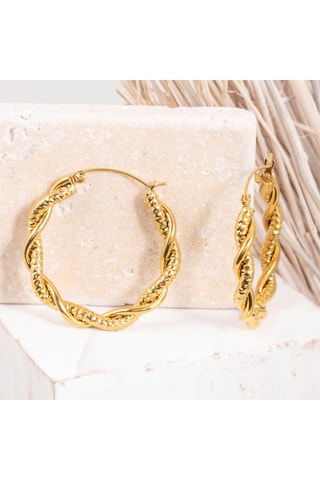 Créoles dorées à l'or fin jaune Reina