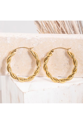 Créoles dorées à l'or fin jaune Reina