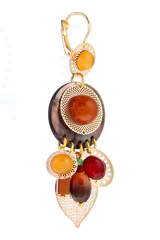 Boucles d'oreilles dorées à l'or fin jaune - Nacre