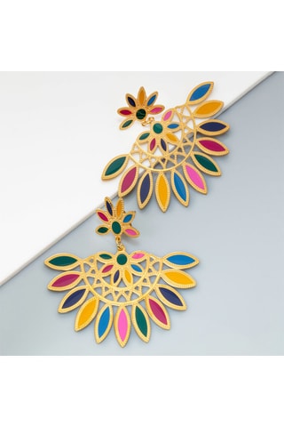 Boucles d'oreilles dorées à l'or fin jaune