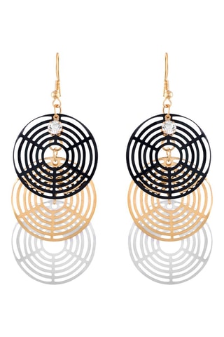 Boucles d'oreilles Solal - Doré, noir et blanc