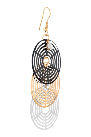 Boucles d'oreilles Solal - Doré, noir et blanc