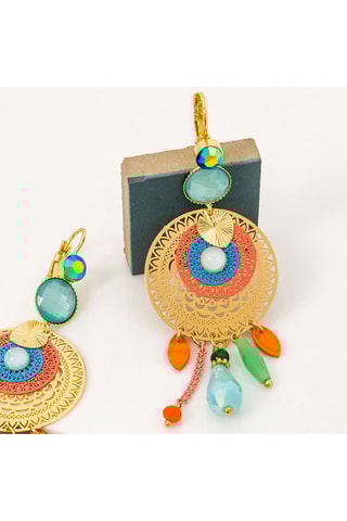 Boucles d'oreilles dorées à l'or fin jaune Vilareal - Nacre