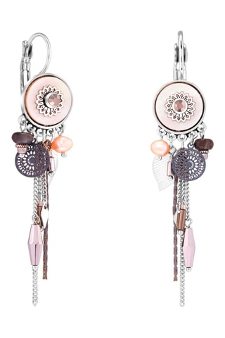 Boucles d'oreilles Austin - Argenté et blanc