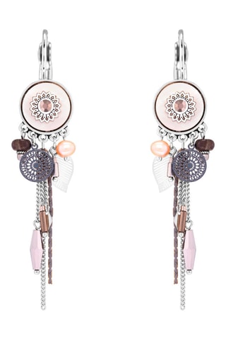 Boucles d'oreilles Austin - Argenté et blanc