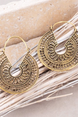 Boucles d'oreilles dorées à l'or fin jaune Kanoa