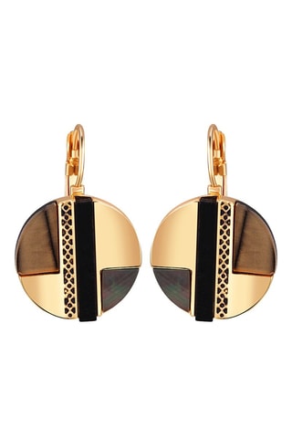 Pendientes bañados en oro fino amarillo Nácar