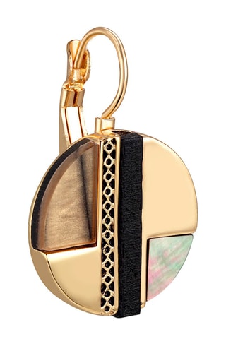 Pendientes bañados en oro fino amarillo Nácar