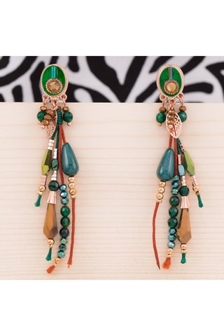 Boucles d'oreilles dorées à l'or fin jaune - Pierres de roche