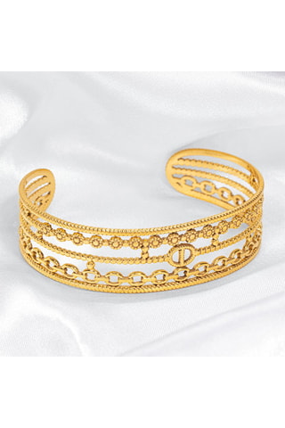 Jonc doré à l'or fin Chainella Steel