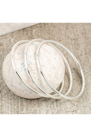 3 joncs argentés à l'argent fin Loveline