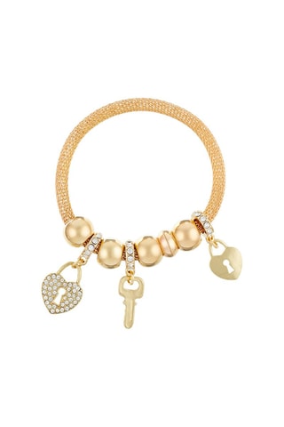 Bracelet doré à l'or fin jaune Heart Key