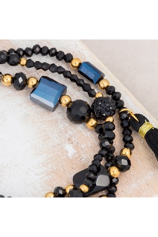 Bracelet doré à l'or fin jaune Ofelie - Onyx noir