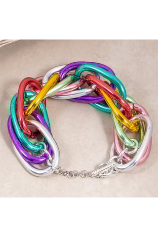 Bracelet Rock Chain - Argenté et violet