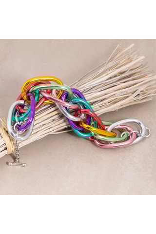 Bracelet Rock Chain - Argenté et violet