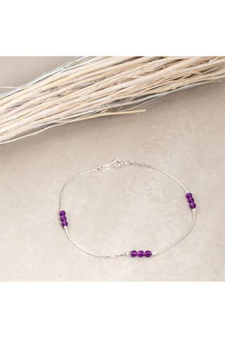 Bracelet de cheville Lalie - Argenté et violet