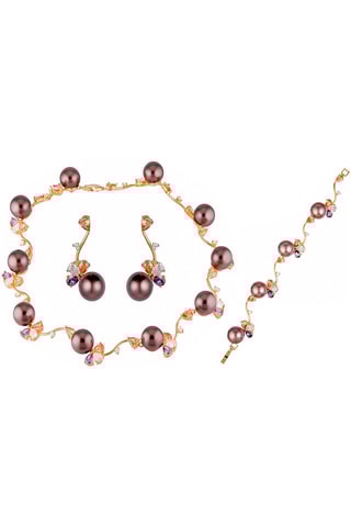 Parure dorée à l'or fin jaune Océane - Zircons